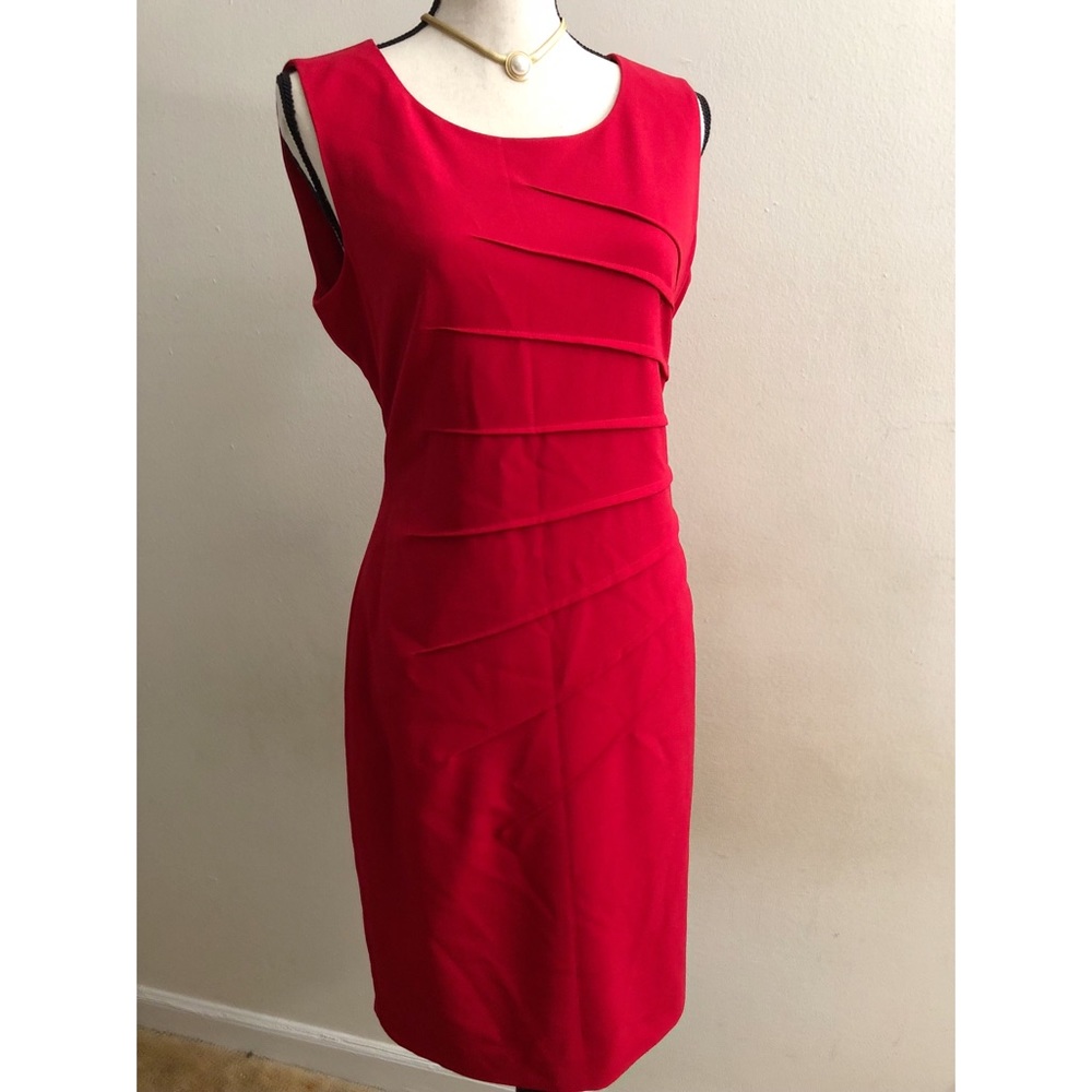 Calvin Klein Red Sleeveless CocktailFormal Bodycon